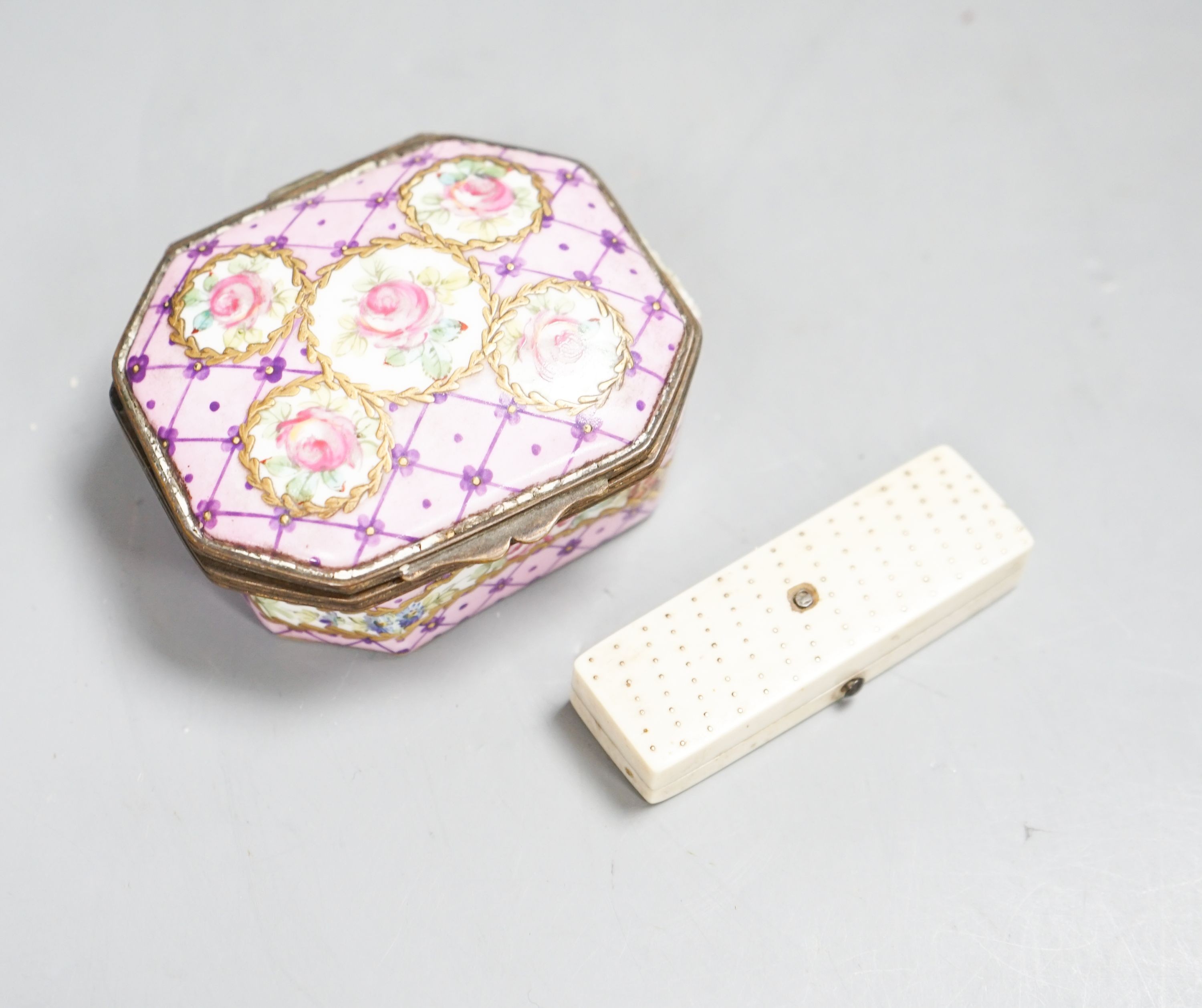 A George III ivory toothpick case, now containing a small thermometer